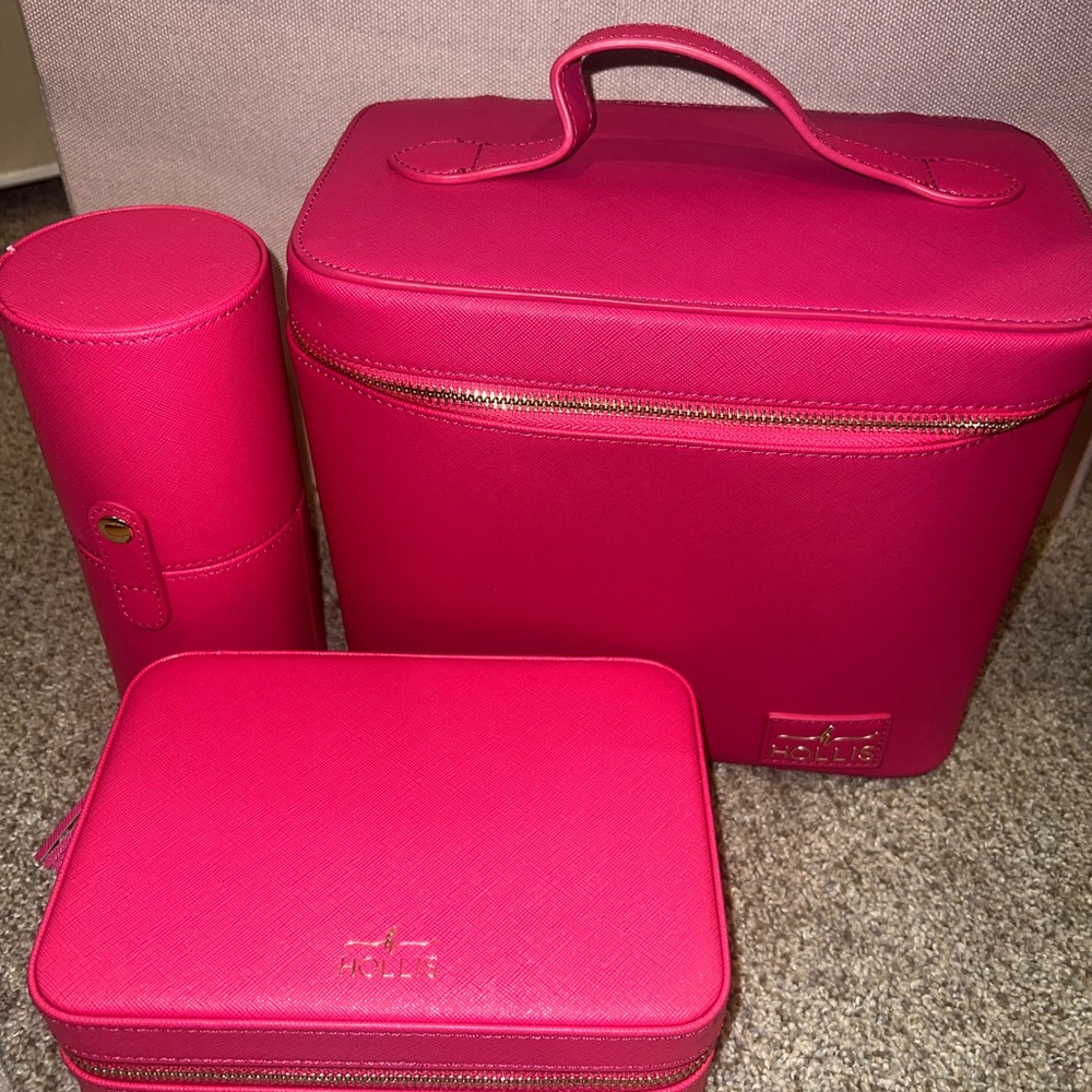 Hot Pink Travel Case Set